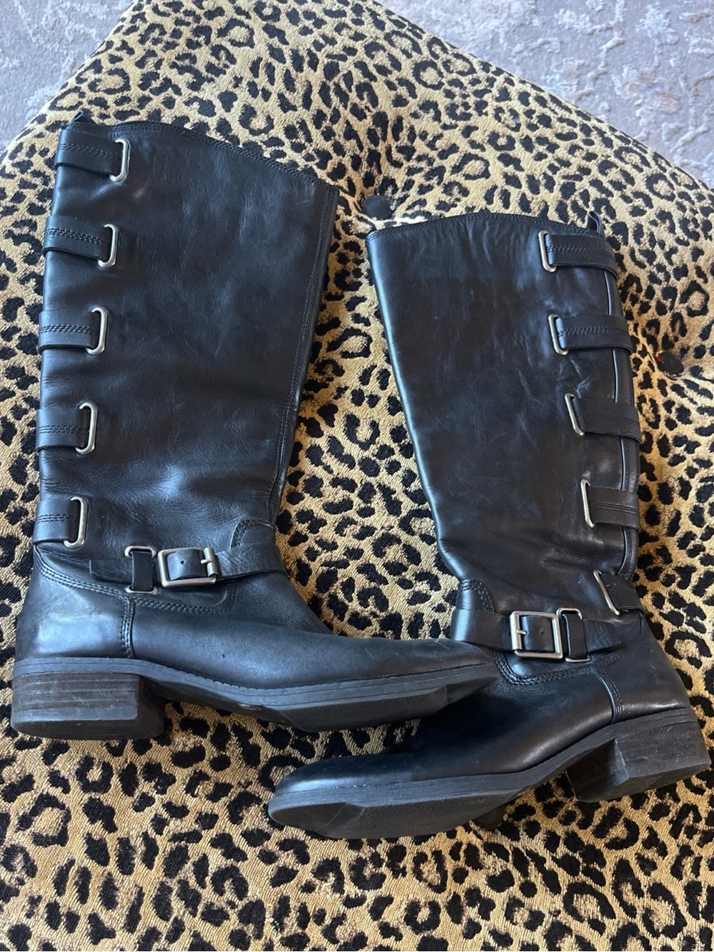 Arturo Chiang Black  Leather Riding Boots Sz 7.5  Equestrian